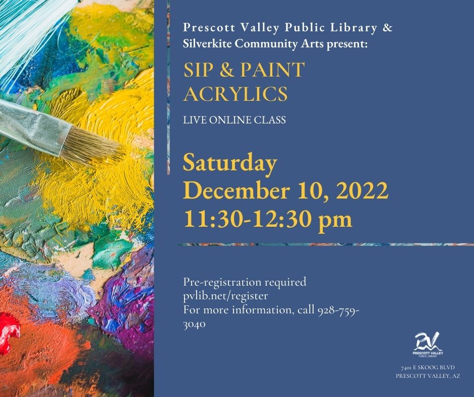Sip and Paint Acrylics Preregistration required Virtual Online